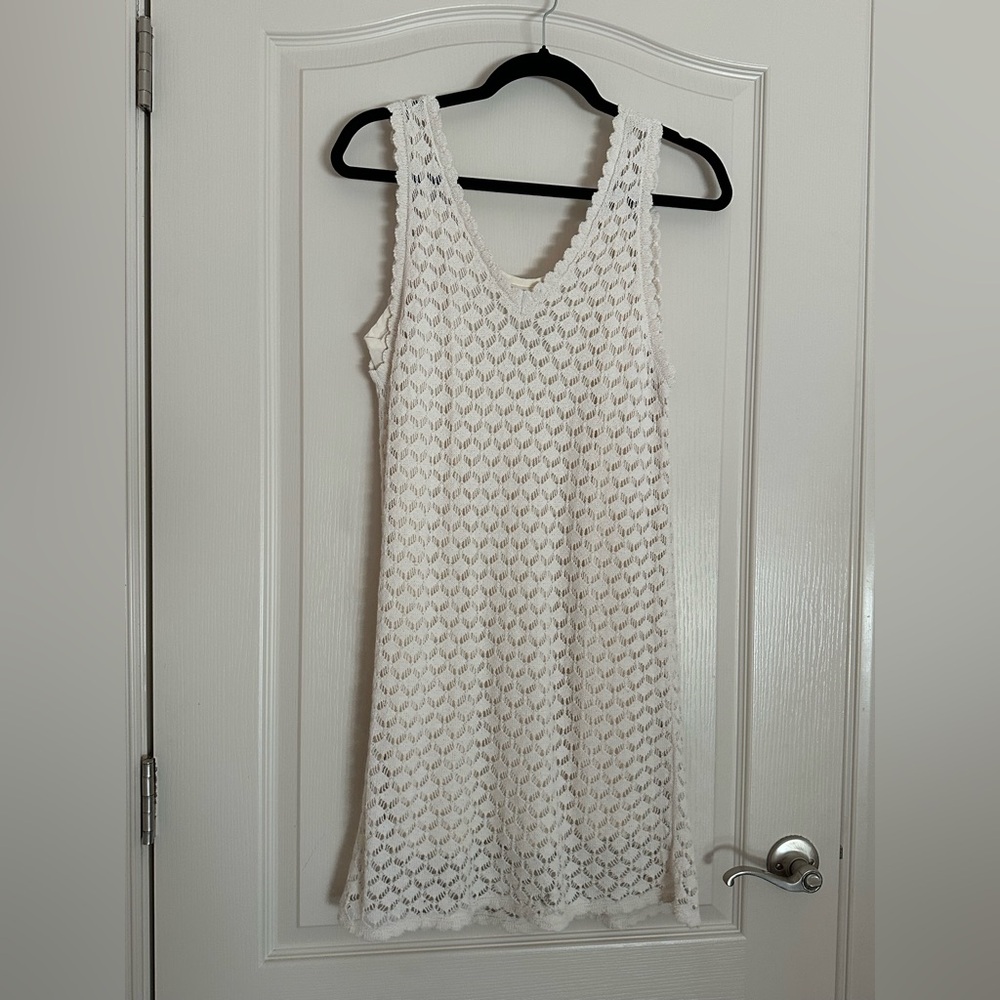 Zara Cream Crochet Sleeveless Dress